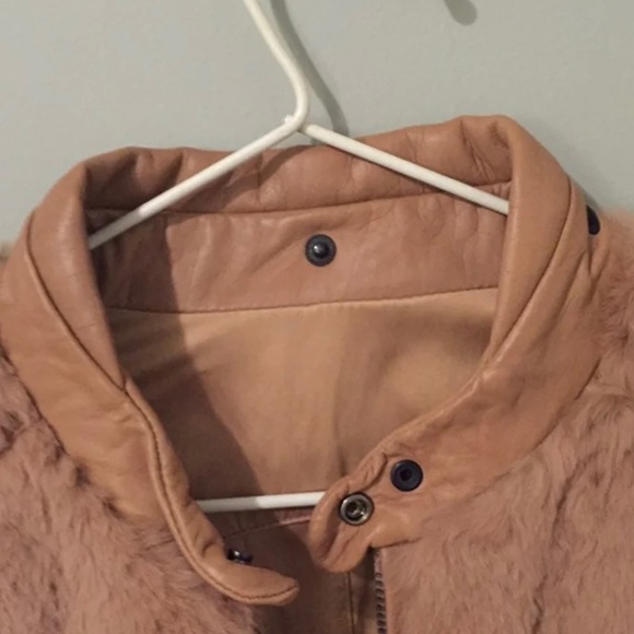 June Reversible Rabbit Fur/ Leather Trimmed Bomber - Picture 10 of 10